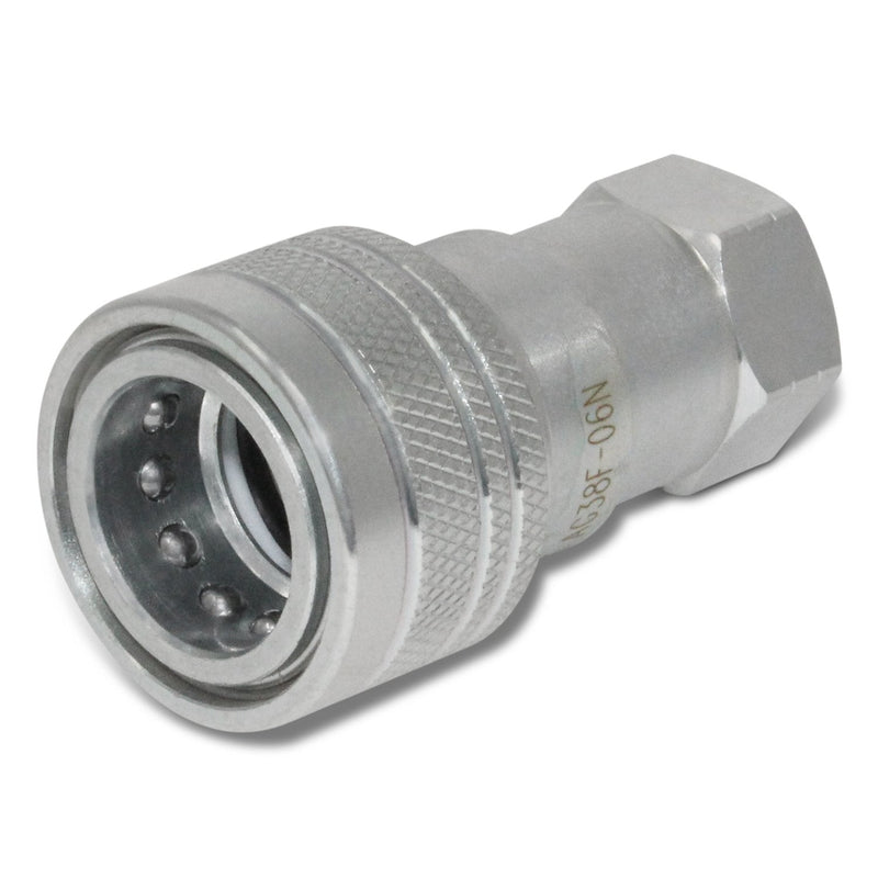 [Australia - AusPower] - 3/8” Ag ISO 5675 Hydraulic Quick Connect Pioneer Style Couplers, 3/8” NPT Thread, 2 Sets 