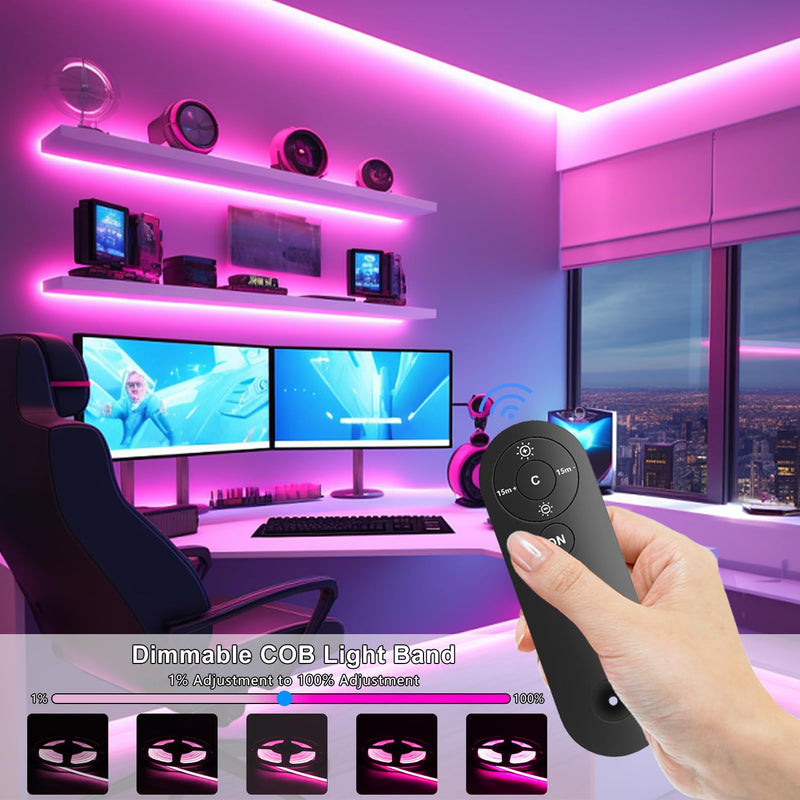[Australia - AusPower] - MDeeã€‘Type C Powered 5mm 5V COB LED Strip Tape Dimmable Flexible Light with 320 LEDs/m, Ideal for TV, Bedroom, Kitchen Cabinet, Closet, Cuttable and Shapeable White 6.56ft/2m (6000K) 6000K TypeC5V-Control-6.56ft/2m 