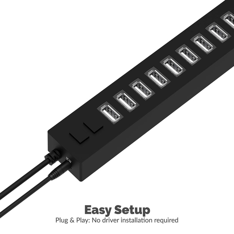 [Australia - AusPower] - SABRENT 13 Port High Speed USB 2.0 Hub with Power Adapter and 2 Control Switches (HB-U14P) 13-Port 