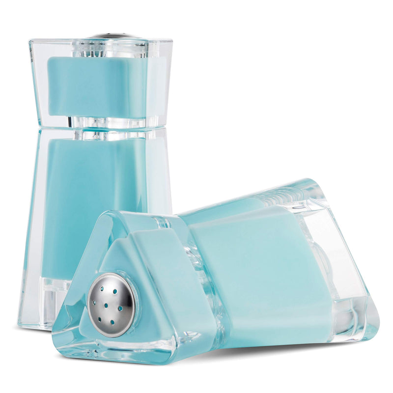 [Australia - AusPower] - MITBAK Acrylic Turquoise Salt and Pepper Shakers (2 Piece Set) | Elegant Salt and Pepper Dispensers with Perfectly Sized Holes for Evening Seasoning | Stylish Kitchen Accessories Utensils 