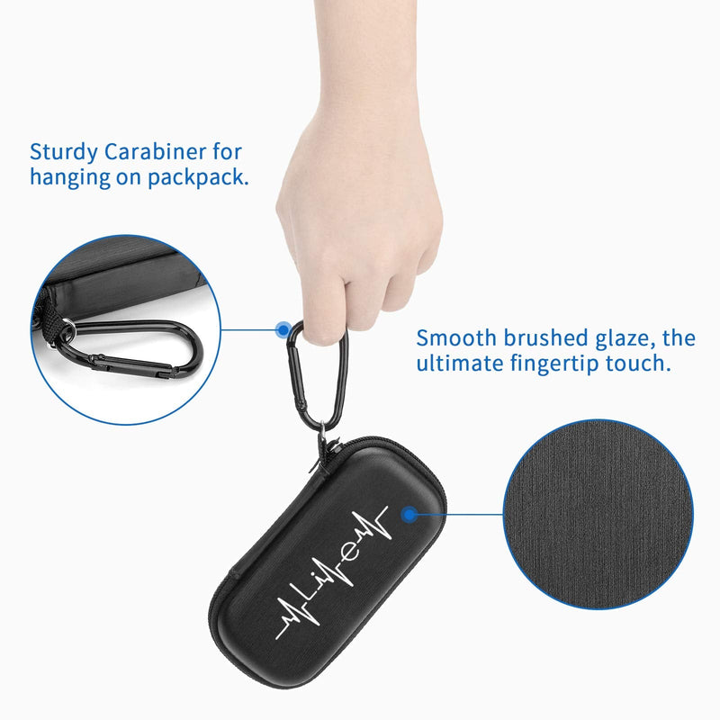 [Australia - AusPower] - YINKE Case for AliveCor kardia Mobile Heart Monitor EKG/Wireless 6-Lead EKG, Travel Case Protective Cover Storage Bag (Black) Black 