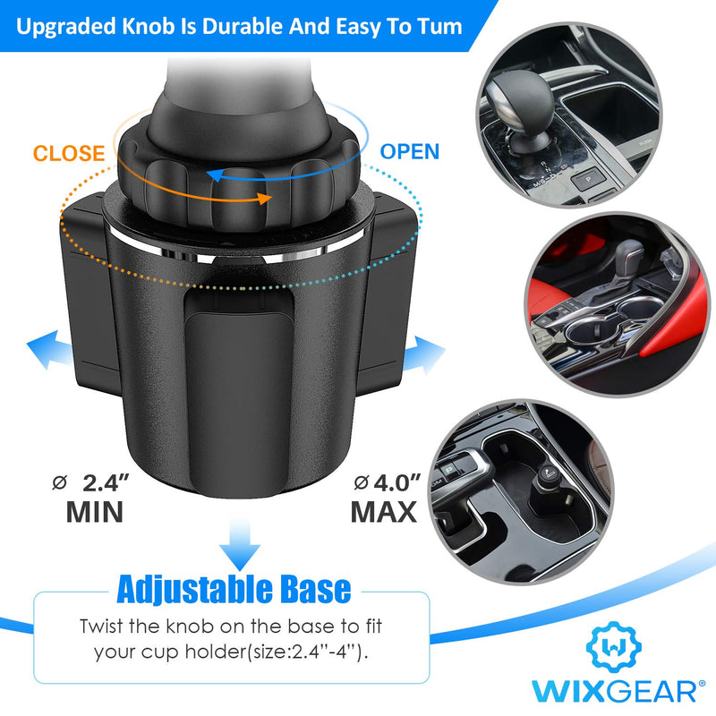 [Australia - AusPower] - Cup Phone Holder, WixGear Car Cup Holder Phone Mount for Car with Adjustable Automobile Cup Holder Smart Phone Cradle Car Mount 