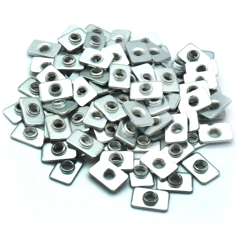 [Australia - AusPower] - Pre-Assembly Square Nuts Flat M5 T Nut for 2020 Aluminum Extrusions Pack of 100 M5 Flat T-Nut 