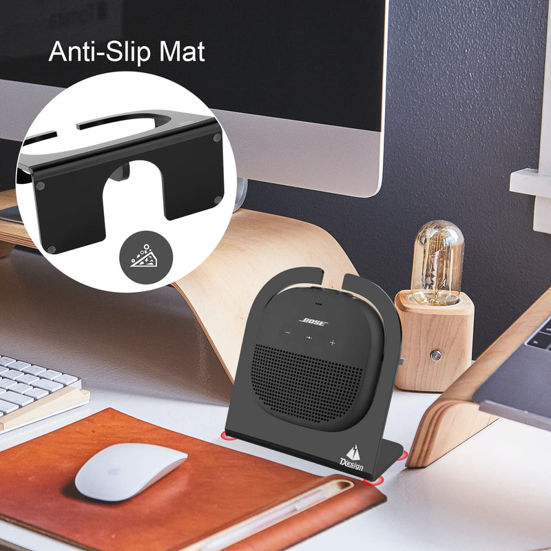 [Australia - AusPower] - TXEsign Desktop Stand for Bose SoundLink Micro Portable Bluetooth Speaker Acrylic Bluetooth Speaker Stand Holder Shop Display Stand Table Stand Holder Anti-Slip Base Stand (Black) Black 