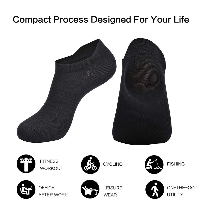 [Australia - AusPower] - Women's Ankle Athletic Running Socks-Denisy White Soft Low Cut Sports Tab Socks Black for US Shoe Size 6-9/9-11 (6 Pairs) Black (6 Pairs) 
