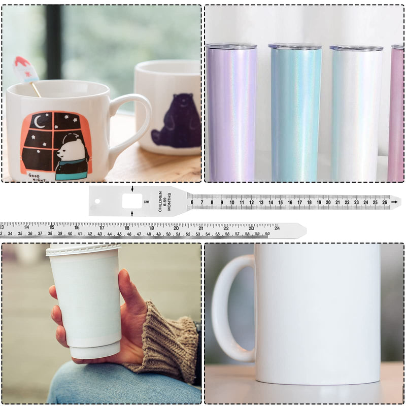 [Australia - AusPower] - 2 Pcs Sublimation Blanks Tumblers Width Measurer, Tape Measure for Measuring Circumference, 26CM+60CM 