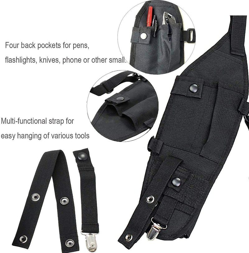 [Australia - AusPower] - Radio Holster, Radio Chest Harness, Portable Radio Chest Carry Case, Front Pouch Two Way Walkie Talkie Vest for Men Women, Multi-Function Double Waist Radio Chest Bag, Camping Tactical Chest Bag 