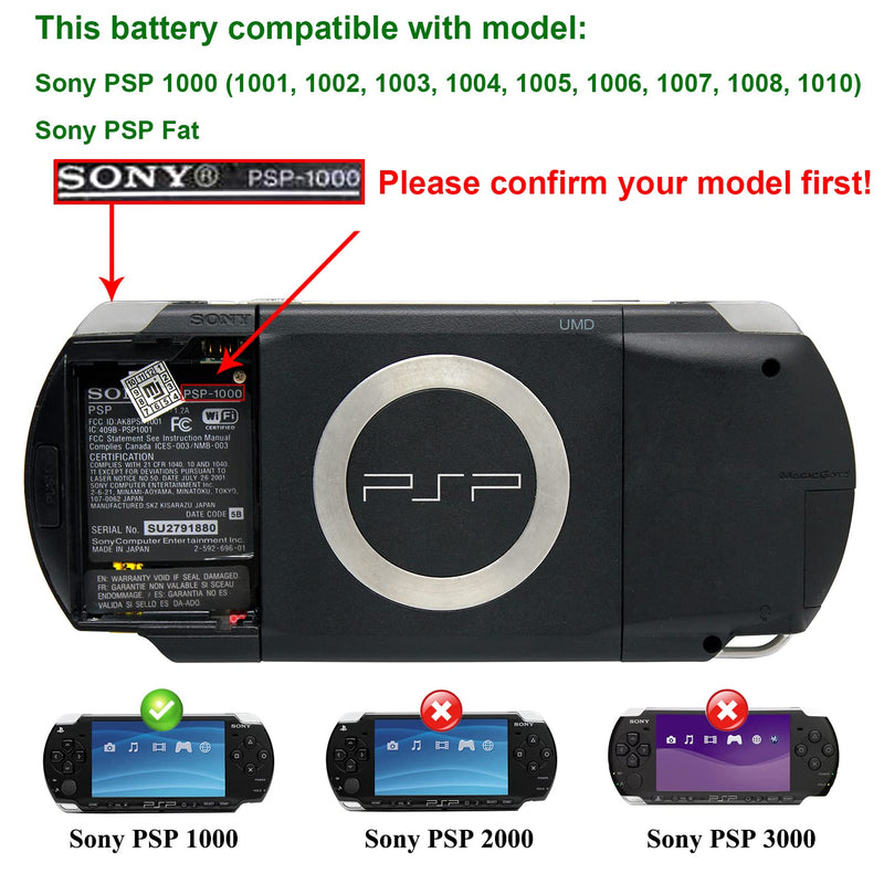 [Australia - AusPower] - OSTENT High Capacity Quality Real 1800mAh 3.6V Lithium Ion Rechargeable Battery Pack Replacement for Sony PSP 1000 PSP-110 Console 