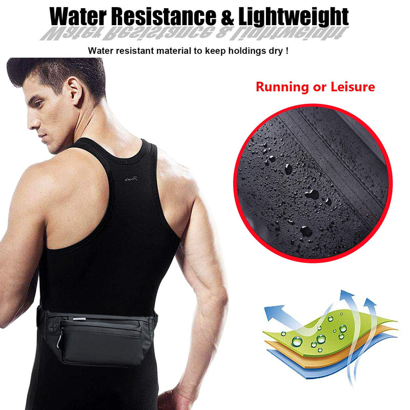 [Australia - AusPower] - MOVOYEE Water Resistant Fanny Pack for Walking Athletic Hiking Travel Pocket, Waist Bag Men Women Sling Chest Bag Over the Shoulder, Running Belt for iPhone 12 11 Pro Max Xs Xr 8 7 6 Plus Phone Pouch 01-Black 