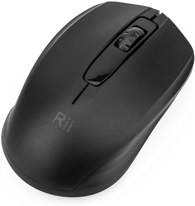 [Australia - AusPower] - Rii Wireless Mouse 1000 DPI for PC, Laptop, Windows,Office Included Wireless USB dongle (Black) Black 