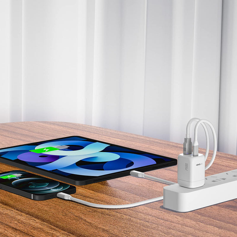 [Australia - AusPower] - BYEASY USB C Charger, 20W Dual USBC Wall Charger with Foldable Plug, Portable USB-C Fast Charger Block Compatible for iPhone 13/13 Pro/13 Pro Max/12, Galaxy, Pixel 4/3, iPad/iPad Mini/Pro and More 