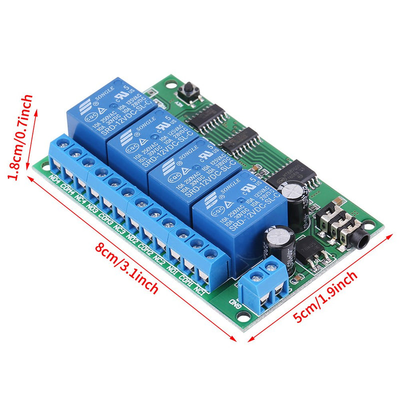 [Australia - AusPower] - AD22B04 12V 4 Channel DTMF Tone Signal Decoder Relay Phone Remote Control PLC 