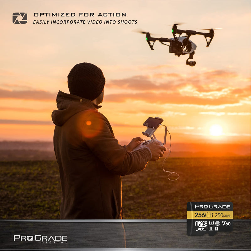 [Australia - AusPower] - ProGrade Digital microSD Memory Card - V60 microSD Card for DSLR and Action Cameras - High Speed Transfer of Files & Large Storage - Up to 250MB/s Read and 130MB/s Write Speed 128 GB 128GB 