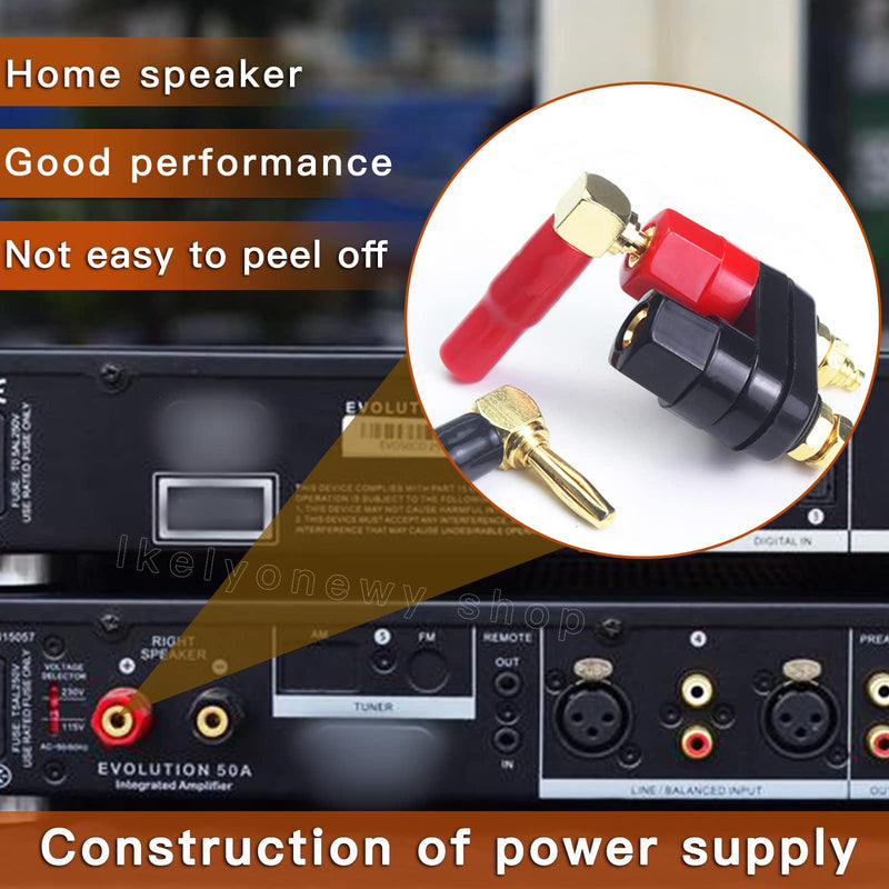 [Australia - AusPower] - 4MM Copper 2-Way Banana Plug Jack Socket Binding Post Video Speaker Terminal Connectors Power Amplifier Dual Gold Plated Insulated Terminals(6Pcs Lkelyonewy) 