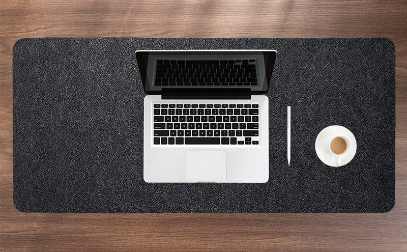 [Australia - AusPower] - DAWNTREES Large Felt Desk Pad , 40''x16'' Full Desk Mouse Pad, Desk Pad for Keyboard ,Computer Mat for Desk ,100X40cm Felt Desk Mat for Desk Pad Protector 100x40cm Dark Grey 