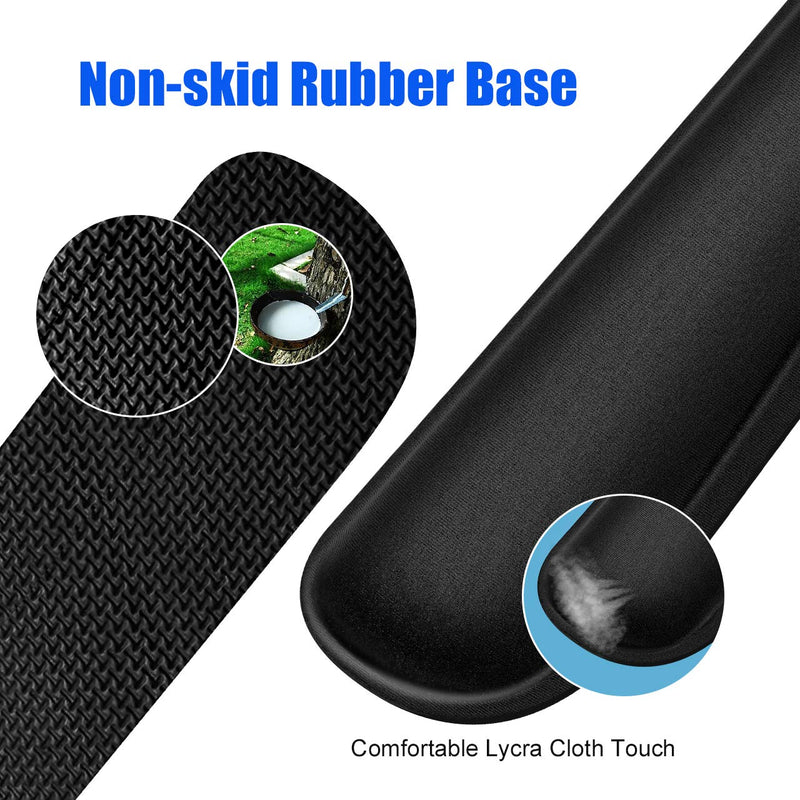 [Australia - AusPower] - JIKIOU Keyboard Wrist Rest, Wrist Support Pads for Keyboard and Mouse, Memory Foam Ergonomic Cushion for Carpal Tunnel, Mouse Rest Pad Pain Relief Easy Typing for Computer, Laptop, Office, Black 