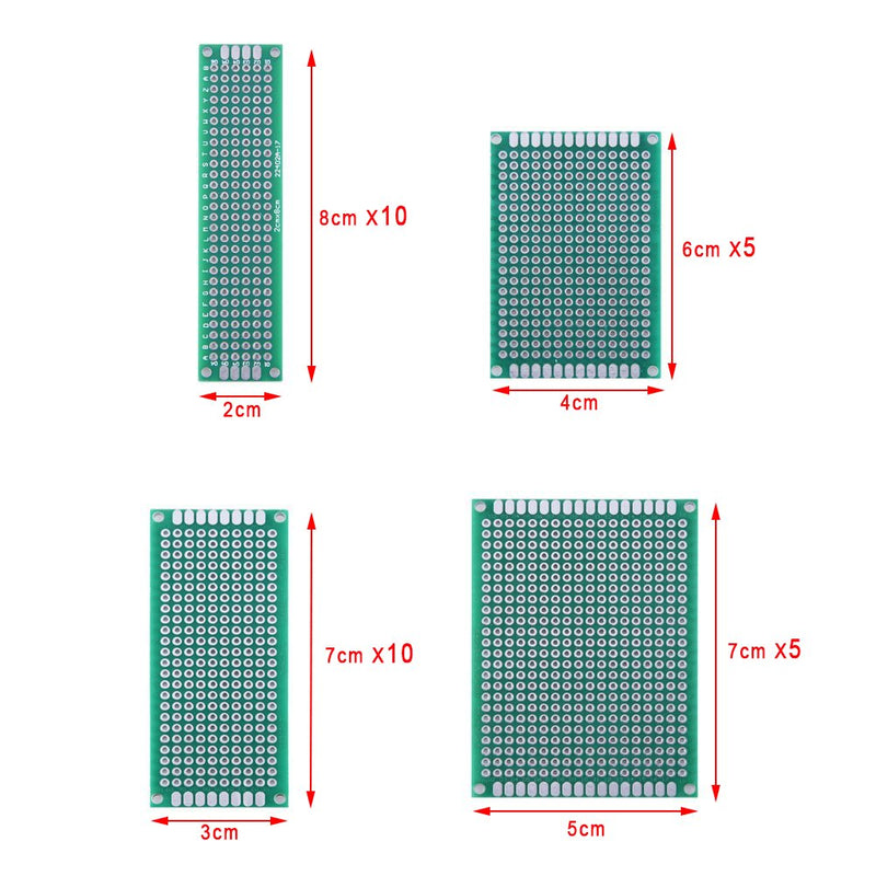 [Australia - AusPower] - AUSTOR 100 Pcs PCB Board Kit Including 30 Pcs PCB Boards 30 Pcs 40 Pin 2.54mm Header Connector(Bonus: 10 Pcs 2P&3P Terminal Blocks and 30 Pcs Caps) 