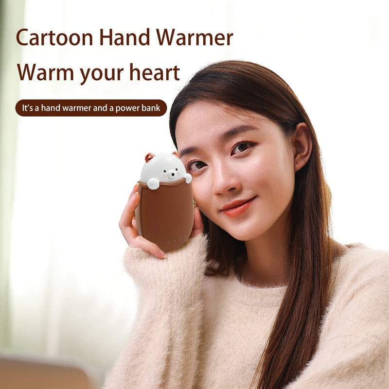 [Australia - AusPower] - MEYHLEEYA Cartoon Cute Bear Hand Warmer Rechargeable Mini USB Portable Power Bank 4000mAh Bothside Quick Heat for Outdoor Sports, Camping, Golf, Fishing, Ideal 