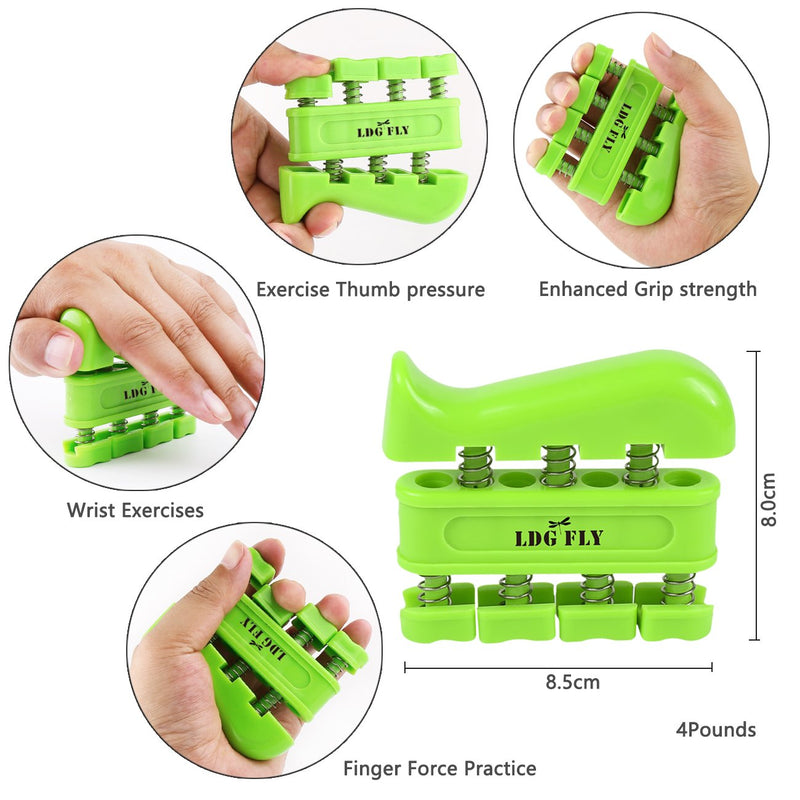 [Australia - AusPower] - Hand Grip Strengthener Kit with Finger Exerciser, Finger Stretchers, Adjustable Hand Gripper and Exercise Rings, Strength Trainer for Athletes, Pianists, Guitar and Therapy 
