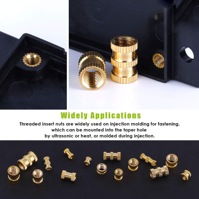 [Australia - AusPower] - Keadic 460 Pieces M2 M3 M4 M5 Female Thread Knurled Nut Brass Threaded Insert Embedment Nuts Assortment Kit, Perfect for Fastening Fixing Injection Molding M2/3/4/5 Female Thread Knurled Nuts Kit - 460Pcs 