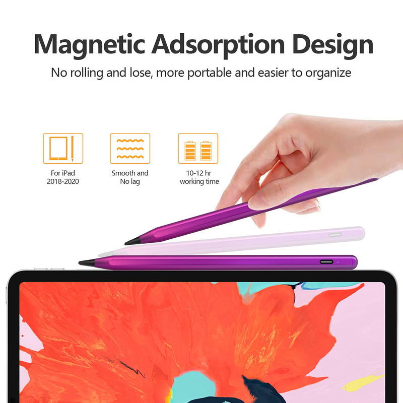 [Australia - AusPower] - Stylus Pencil for iPad Mini 6 Generation, Active Pen with Palm Rejection Compatible with (2018-2021) Apple iPad 9th 8th 7th 6th Gen/iPad Pro 11 & 12.9 inches/iPad Air 4th 3rd Gen/iPad Mini 5th 6th Gen Purple 