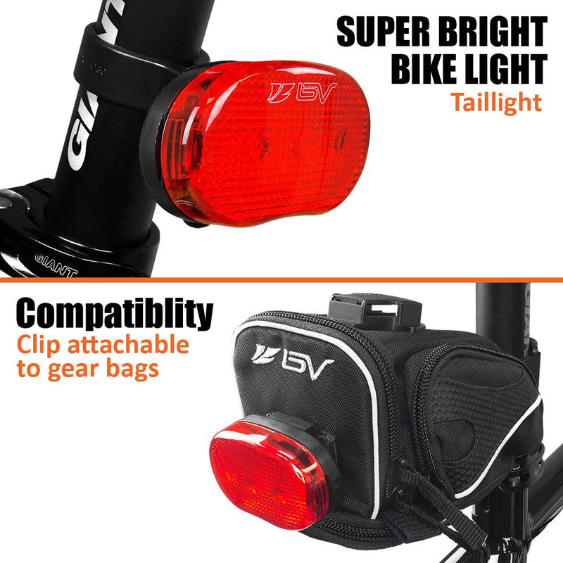 [Australia - AusPower] - BV Rear Bike Tail Light 2 Pack, Bicycle LED Rear Lights, Easy to Install for Cycling Safety Flashlight 