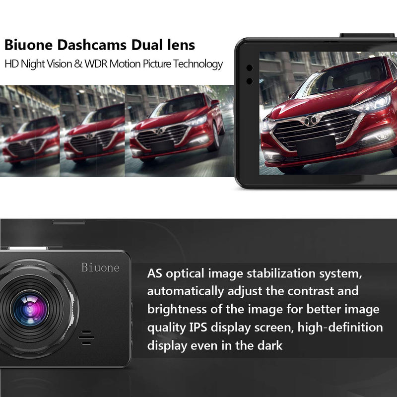 [Australia - AusPower] - Dash Camera for Cars, Super Night Vision Dash Cam Front and Rear with 32G SD Card, 1080P FHD DVR Car Dashboard Camera with G-Sensor, WDR, Parking Monitor, Loop Recording, Motion Detection 【2022】 