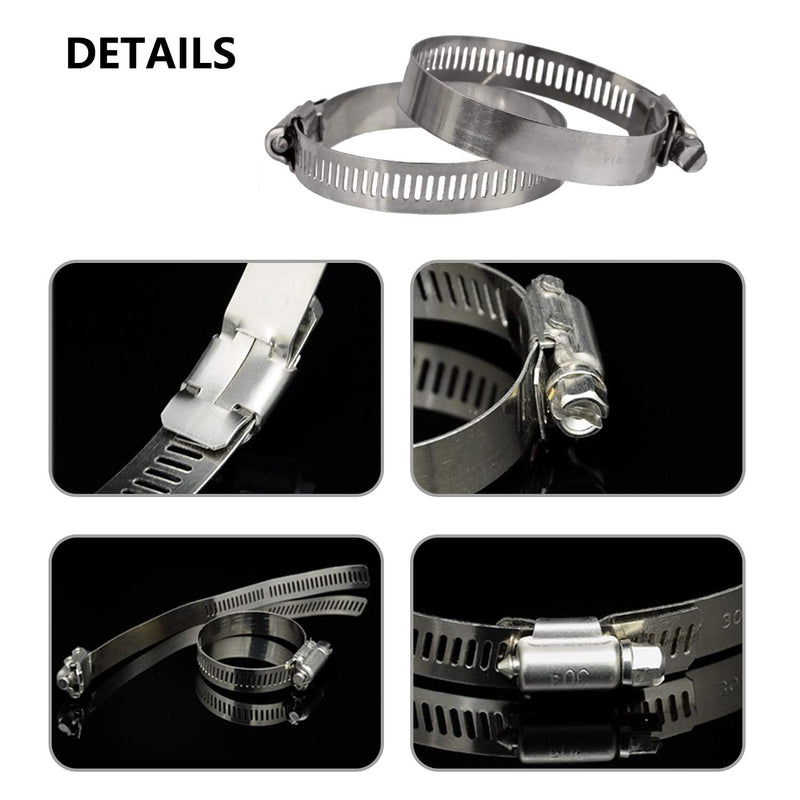 [Australia - AusPower] - ZIPCCI Hose Clamp, 25 Pack Stainless Steel Worm Gear fuel line hose clamps, 6-12mm (1/4-1/2 inch) 