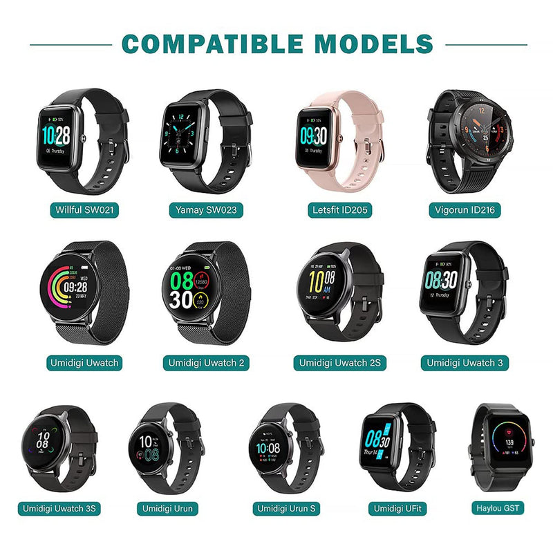 [Australia - AusPower] - Smart Watch Charger Magnetic Compatible with YAMAY Willful Letsfit Letscom, Magnetic USB Charging Cable for Umidigi Uwatch 3S 3 2 2S Urun smartwatch (Black) Black 