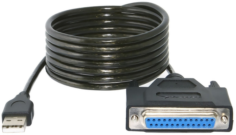 [Australia - AusPower] - SABRENT USB 2.0 to DB25 IEEE-1284 Parallel Printer Cable Adapter [THUMBSCREWS Connectors] (CB-DB25) DB25 Thumbscrews 