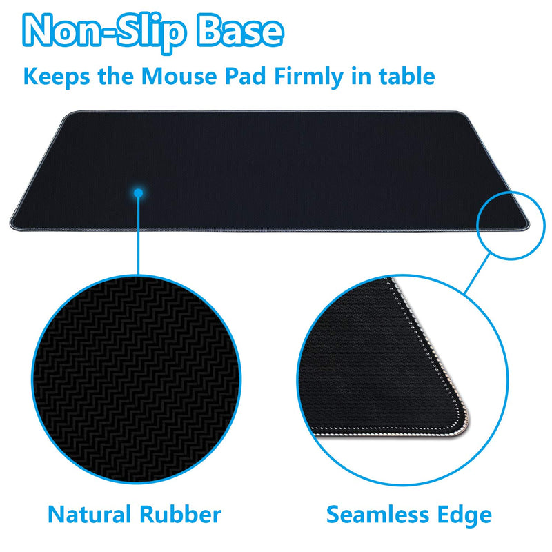 [Australia - AusPower] - EkuaBot Mandala Large Gaming Mouse Pad (35.4×15.7 in, 3mm Thick), Non-Slip Rubber Base and Reinforced Lock Edges, XXL Extended Mousepad for Work, Game, Desk mat, Desktop Decoration 