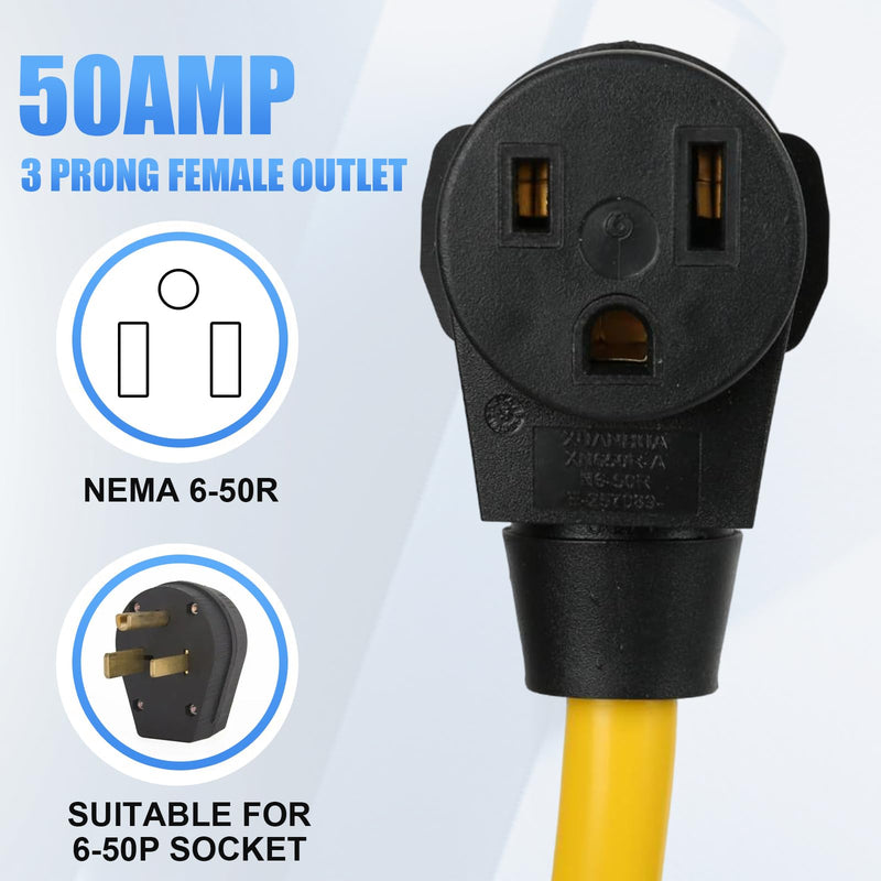 [Australia - AusPower] - AQQHSAIN 1.5FT Welding Adapter Cord, NEMA 5-15P to 6-50R Power Cord Adapter 5-15 Male Household Plug to Welding 6-50 Female Receptacle 