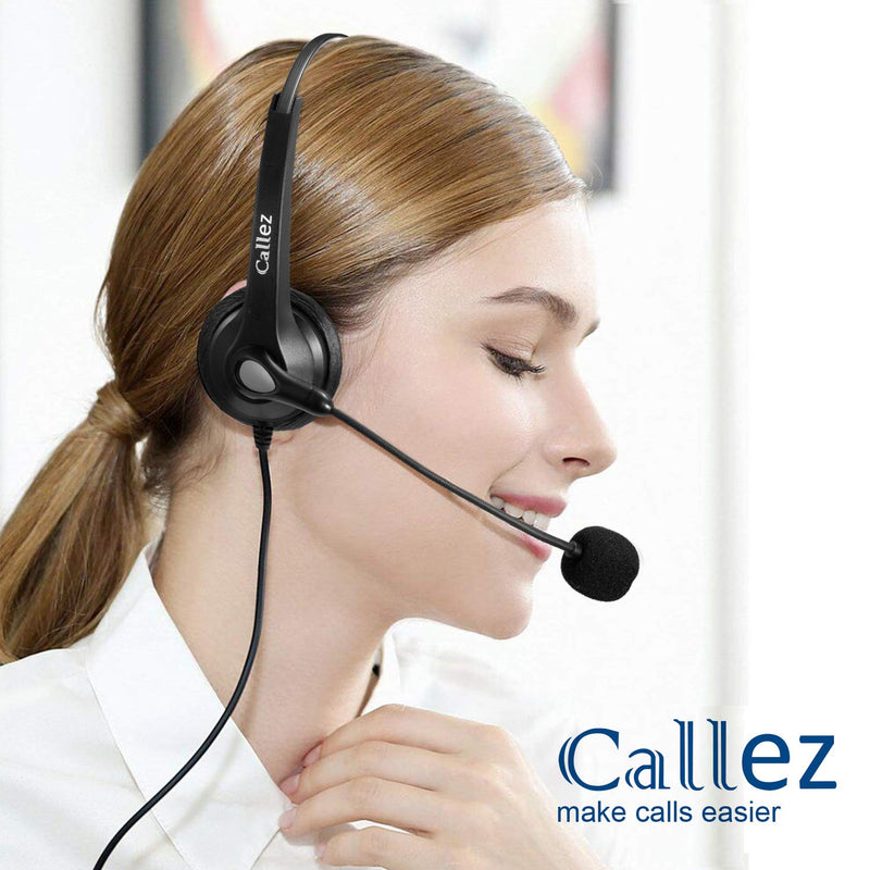 [Australia - AusPower] - Phone Headset with Microphone Noise Cancelling for Cisco Office Phones, Callez Telephone Headset with RJ9 Phone Jack for Cisco 6941 7811 7841 7941 7942 7945 7962 7965 7975 8845 8851 Plantronics M12 Black 