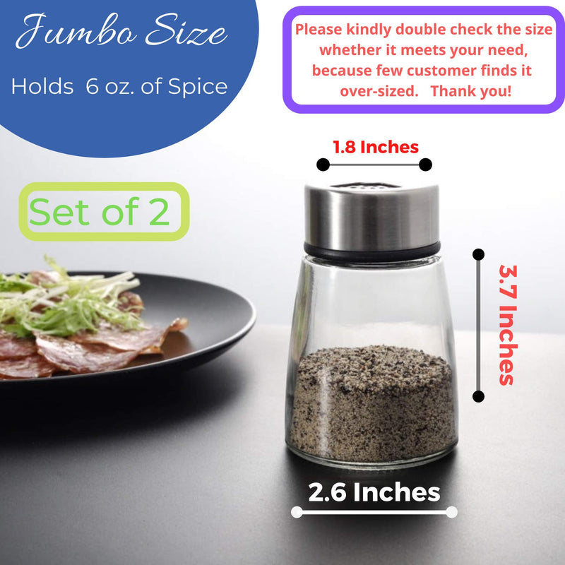 [Australia - AusPower] - Elegant Salt and Pepper Shakers with Adjustable Pour Holes - Set of 2 - Premium Stainless Steel and Glass - Perfect Spice Dispenser Set for Your Delicious Meals 