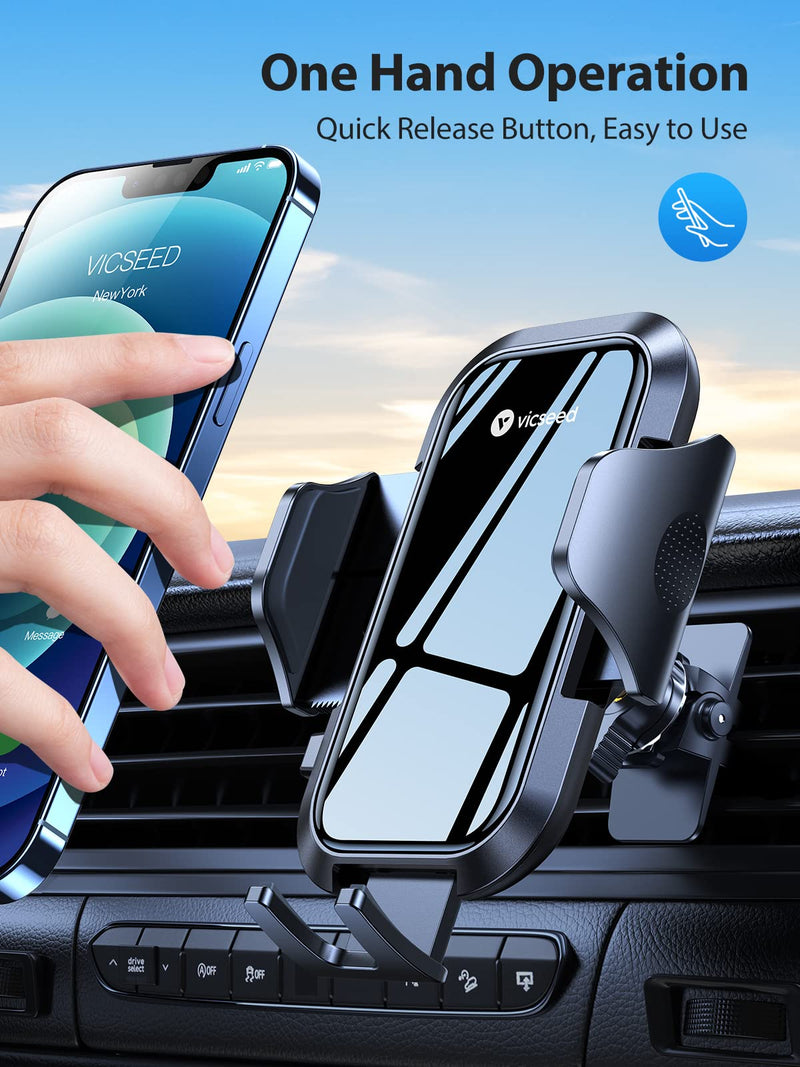 [Australia - AusPower] - VICSEED Latest Sleek Design Car Phone Holder Mount [Won't Break & Fall], Vent Phone Mount for Car Strong Clamp Hands Free Cell Phone Holder for Car Fit for All Phone iPhone Samsung & Thick Case 