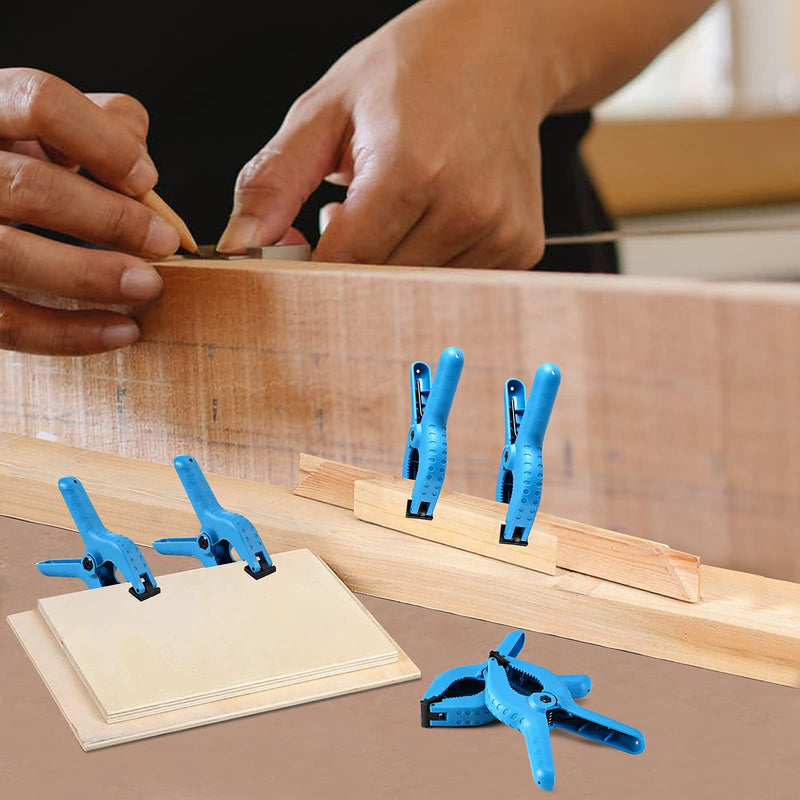 [Australia - AusPower] - FASTORS 4.5 Inch Spring Clamps for Woodworking,12-PACK Backdrop Clips,Clamps for Pool Cover, Crafts,Photography Studio and Muslin Backdrop, Clamps Heavy Duty（BLUE） 