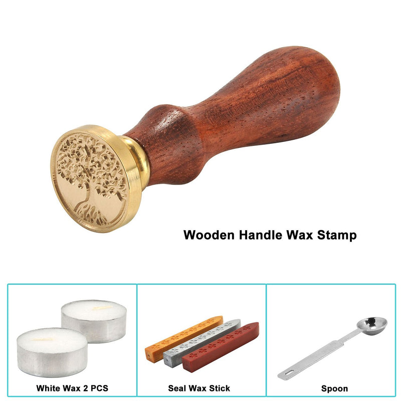 [Australia - AusPower] - Tree of Life Wax Seal Stamp Set, Yoption Classic Vintage Seal Wax Stamp Set, Retro Seal Stamps Maker Gift Box Set (Tree of Life) Tree Of Life 