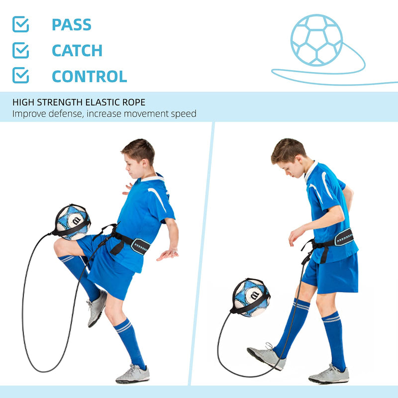 [Australia - AusPower] - Sportout Hands Free Solo Soccer Trainer, Kick Trainer, Soccer Training Aid Widened Side Waist Protection, Two-Way Adjustment of Belt Length, Fit for Balls Size 3 4 5, Kids and Adults 