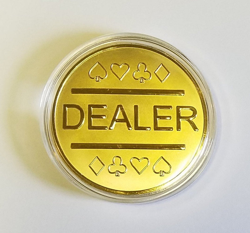 [Australia - AusPower] - Gold Plated Metal Dealer Button for Poker Games Such as Texas Hold'em 