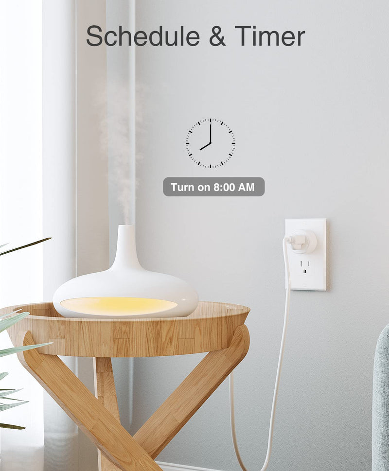 [Australia - AusPower] - Mini Smart Plug Compatible with Alexa and Google Home, WiFi Outlet Socket Remote Control with Timer Function, Only Supports 2.4GHz Network, No Hub Required, ETL FCC Listed (1 Pack), White mini plug 1pack 