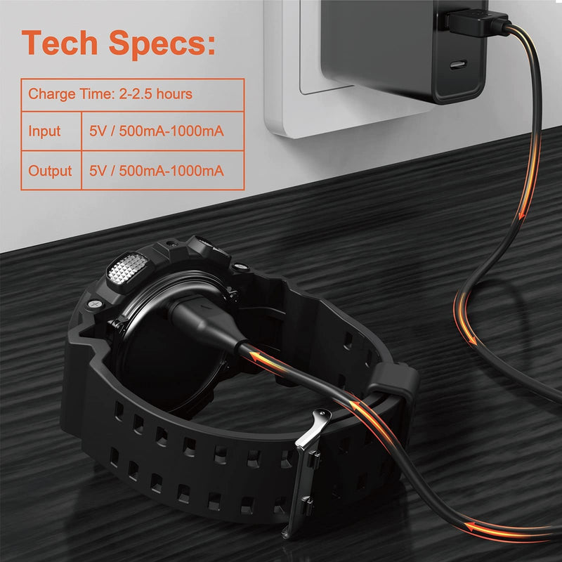 [Australia - AusPower] - Smart Watch Charger for Garmin Fenix 5 5S 5X Plus, Fenix 6 6S 6X Pro, Forerunner 935 945 745 45 45S 245, Approach S10 S40 S60 X10, Venu Sq Music, Vivoactive 3 4 4S, Vivomove 3 3S - USB Charger Cable 