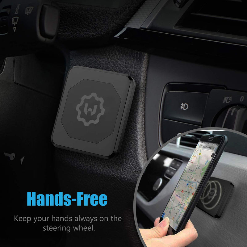 [Australia - AusPower] - WixGear Rectangle Flat Stick On Dashboard Magnetic Car Mount Holder for Cell Phones and Mini Tablets with Fast Swift-Snap Technology - Extra Slim 