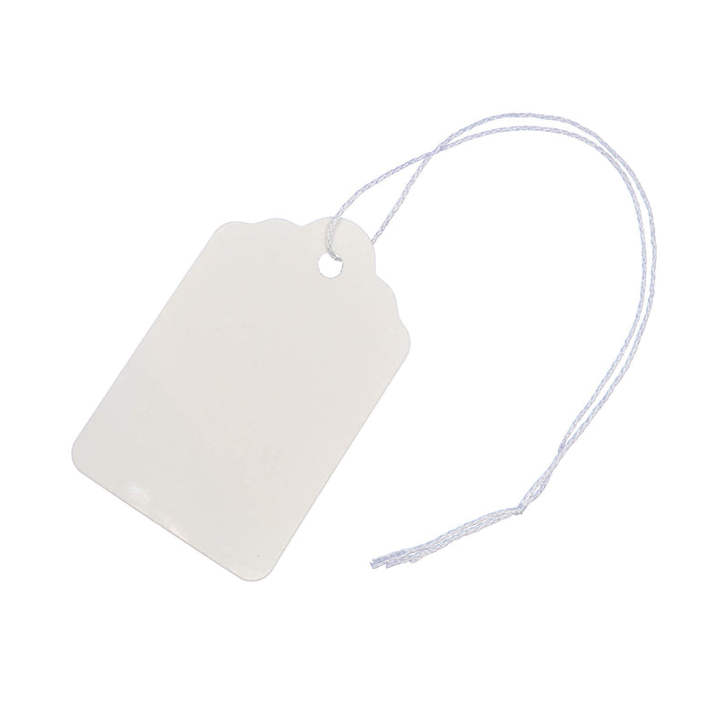[Australia - AusPower] - Label Tags with String Attached - 2 1/4” x1 7/16”, Pack of 500, Pre-Strung Hanging Merchandise Blank Tags 