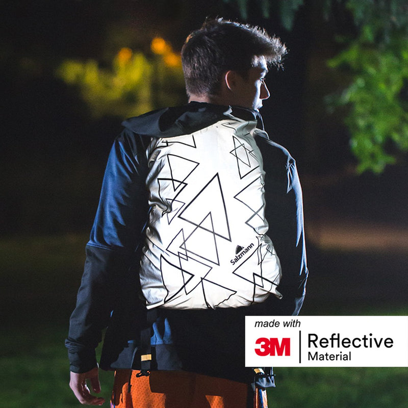 [Australia - AusPower] - Salzmann 3M Reflective Backpack Cover | High Visibility, Waterproof & Weatherproof | Ideal for Cycling, Running, Hiking & More Silver Triangle Standard (up to 36L) 