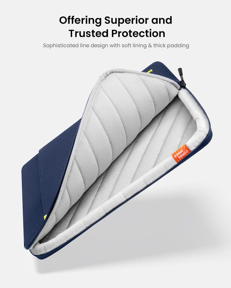 [Australia - AusPower] - tomtoc 360 Protective Laptop Sleeve Set for 15-inch New MacBook Air M2 A2941 2023, 15 Inch Microsoft Surface Laptop 5/4/3, Dell XPS 15 Plus, Water-Resistant Laptop Case Bag Navy Blue 