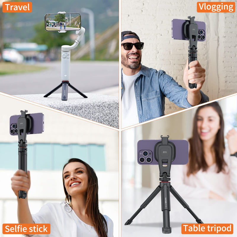 [Australia - AusPower] - UURIG Extendable Mini Camera Tripod, Portable Selfie Stick Handle Grip Desktop Webcam Tripod with 1/4" Screw for DSLR Camera Webcam Phone Holder Selfie Stick Vlog Tripod 