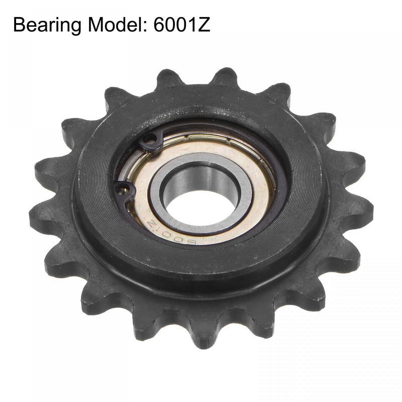 [Australia - AusPower] - uxcell #35 Chain Idler Sprocket, 12mm Bore 3/8" Pitch 17 Tooth Tensioner, Black Oxide Finished C45 Carbon Steel with Insert Single Bearing for ISO 06C Chains 56mm 