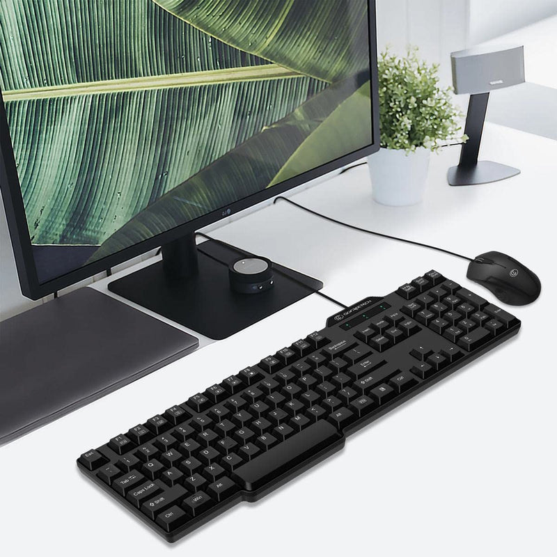 [Australia - AusPower] - Wired Keyboard and Mouse Combo, Gofreetech Full-Size Keyboard and Mouse Combo with Optical 3 Button Mouse, USB Plug-and-Play, Compatible with Desktop, Laptop, Notebook, PC Windows 