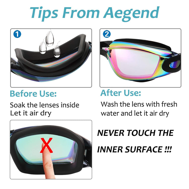 [Australia - AusPower] - Aegend Swim Goggles, 2 Pack Swimming Goggles No Leaking Adult Men Women Youth Aqua & Bright Rose 