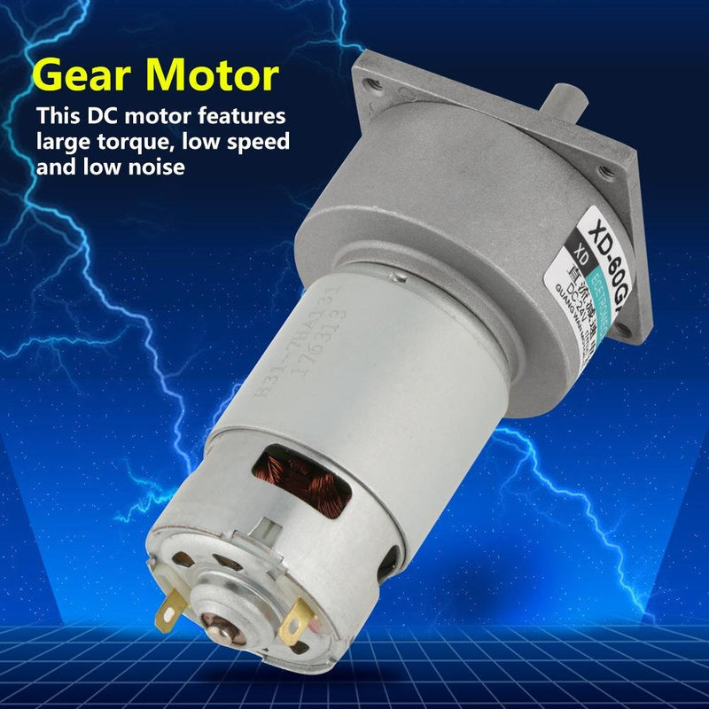 [Australia - AusPower] - DC 12/24V 35W Adjustable Micro Speed Reducer Gear Motor CW/CCW Mini High Torque Speed Reduction Gear-box (24V 5RPM) 24V 5RPM 